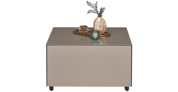 COUCHTISCH Flachglas 75/75/42 cm rechteckig Taupe  - Taupe, Design, Glas/Holzwerkstoff (75/75/42cm) - Novel