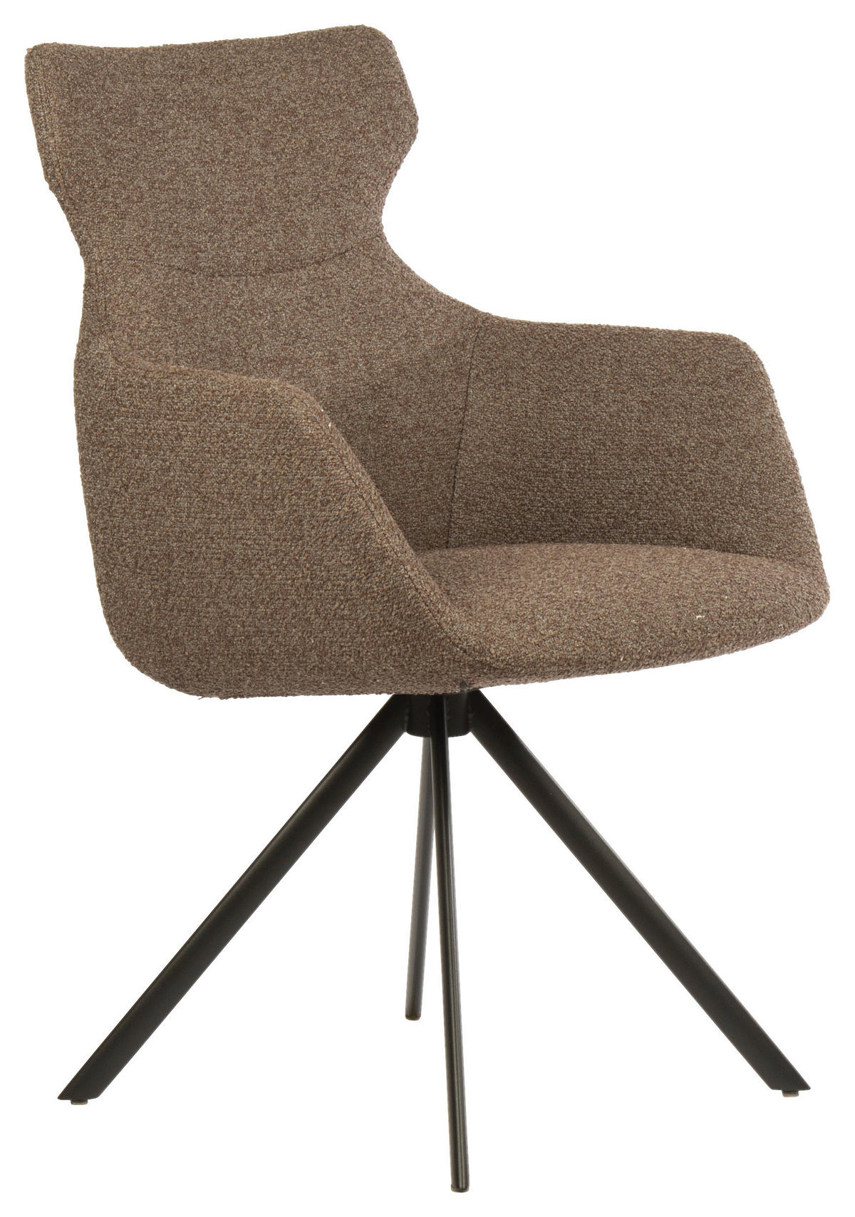 ARMLEHNSTUHL  in Flachgewebe  - Braun, Design, Textil/Metall (65/91/63cm) - Dieter Knoll