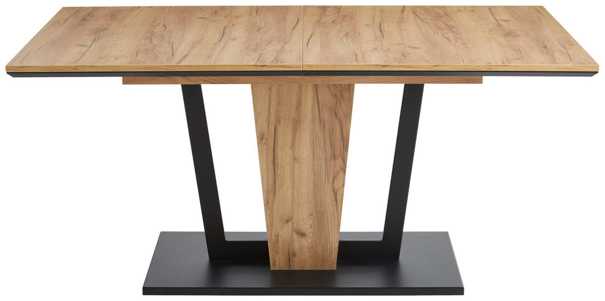 ESSTISCH in Holzwerkstoff 160-200/90/76 cm  - Eichefarben/Schwarz, Design, Holzwerkstoff (160-200/90/76cm) - Valdera