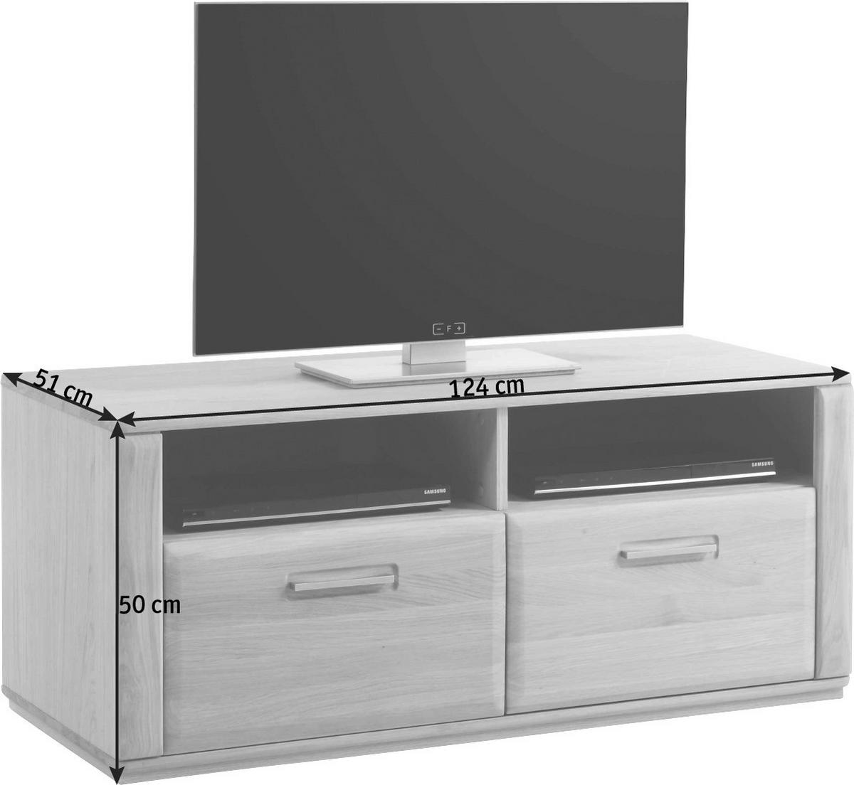 TV-ELEMENT 124/50/51 cm  - Edelstahlfarben/Buchefarben, KONVENTIONELL, Holz/Holzwerkstoff (124/50/51cm) - Novel