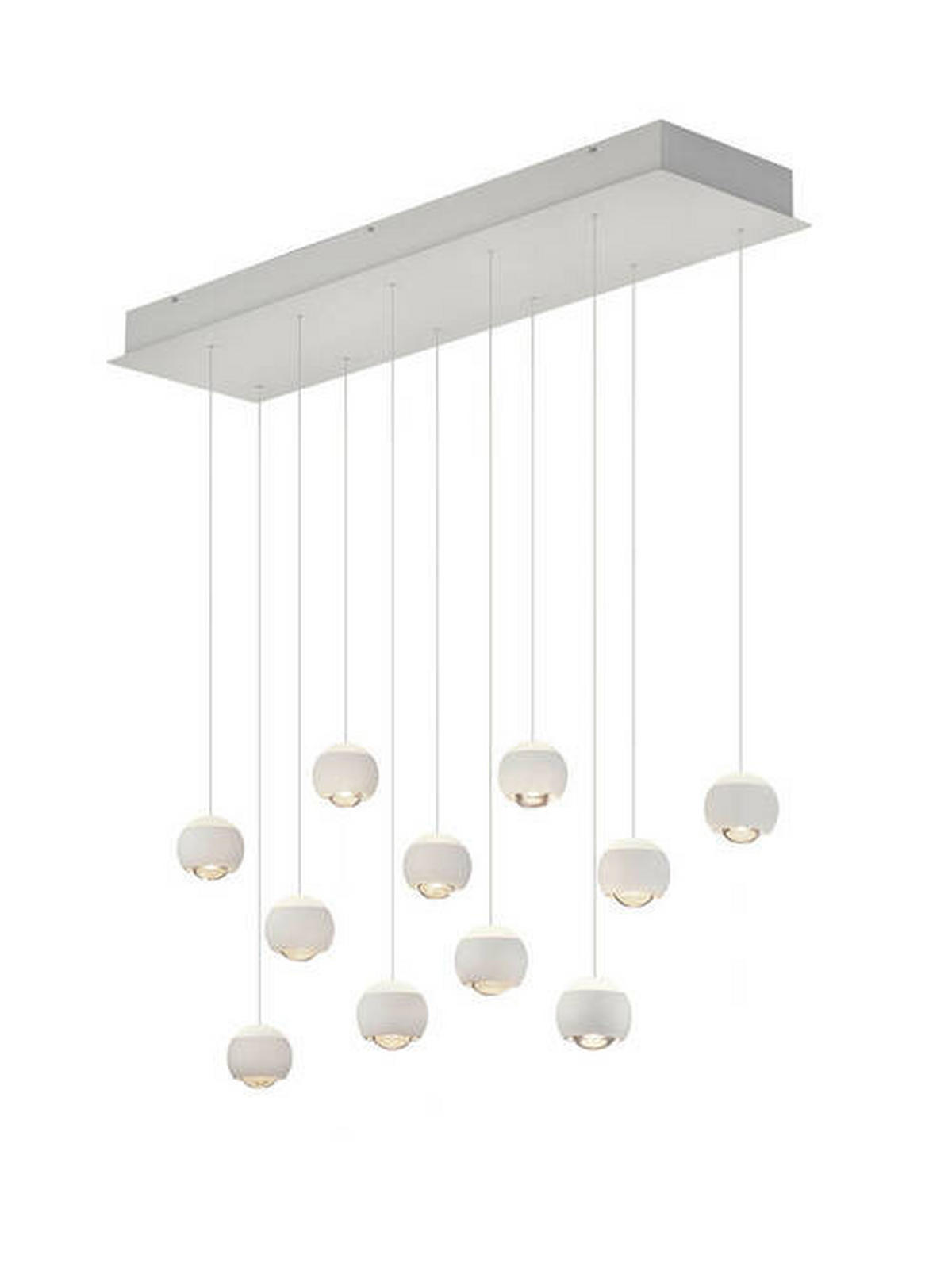 ZÁVĚSNÉ LED SVÍTIDLO, 114/30/200 cm  - bílá/průhledné, Design, kov/plast (114/30/200cm) - Musterring