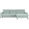 ECKSOFA in Cord, Velours Grau  - Schwarz/Grau, Design, Textil/Metall (302/180cm) - Venda