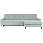 ECKSOFA in Cord, Velours Grau  - Schwarz/Grau, Design, Textil/Metall (302/180cm) - Venda