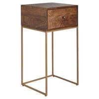 NACHTSCHRANK 40/76/35 cm Mangoholz massiv  - Goldfarben/Braun, MODERN, Holz/Metall (40/76/35cm) - MID.YOU