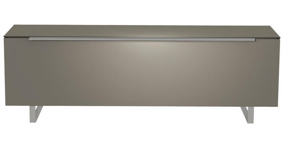 LOWBOARD Grau, Alufarben  - Alufarben/Grau, Design, Glas/Holzwerkstoff (160/51/45cm) - Moderano