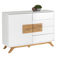 KOMODA S VRATIMA - boja hrasta/bela, Dizajnerski, drvo/pločasti materijal (120/89/40cm) - Xora