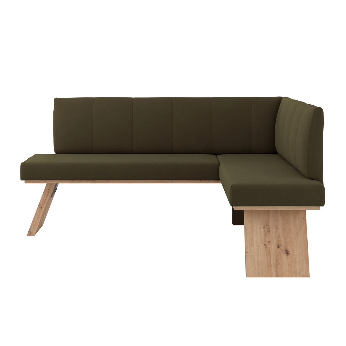 ECKBANK 185/150 cm Webstoff Grün   - Eichefarben/Grün, KONVENTIONELL, Textil (185/150cm) - Livetastic