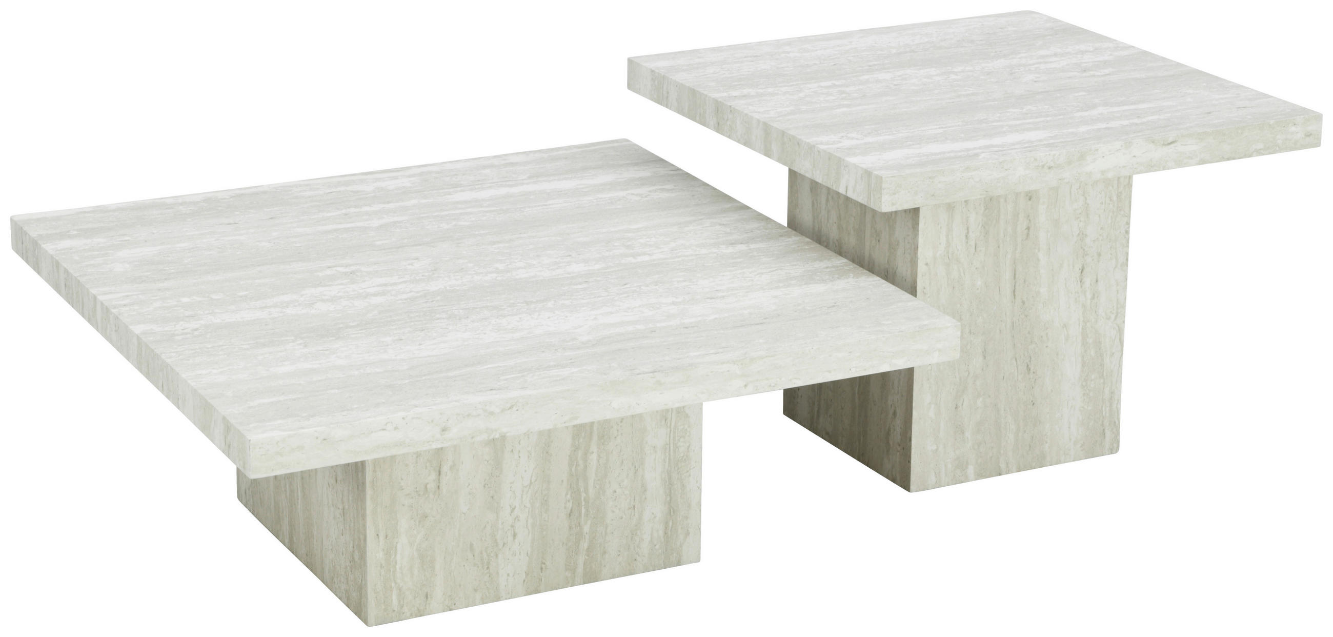 BEISTELLTISCHSET quadratisch Hellgrau  - Hellgrau, Design, Holzwerkstoff (60/80/60/80/45/32cm) - Ambia Home