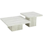 BEISTELLTISCHSET quadratisch Hellgrau  - Hellgrau, Design, Holzwerkstoff (60/80/60/80/45/32cm) - Ambia Home