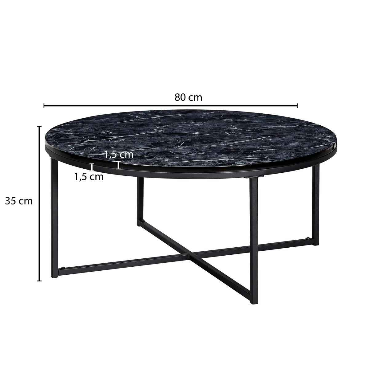COUCHTISCH in Holzwerkstoff  - Schwarz, Konventionell, Holzwerkstoff/Metall (80/36cm) - MID.YOU
