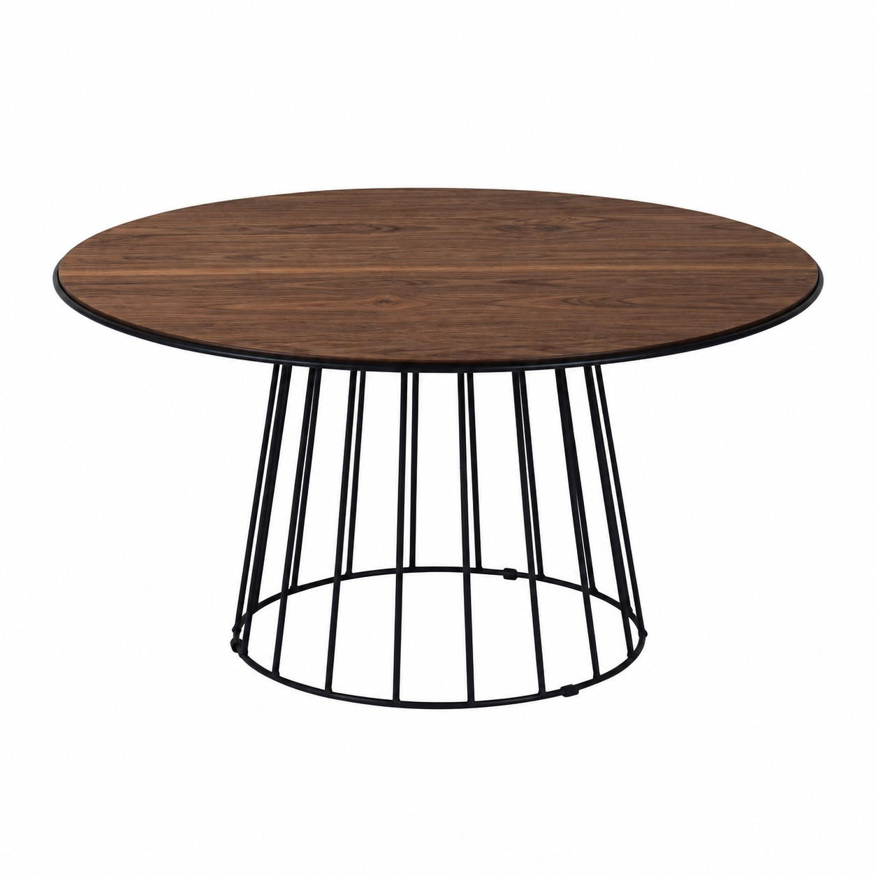 SOFFBORD i trä 90/90/45 cm  - valnötsfärgad/svart, Modern, metall/trä (90/90/45cm) - Niels Andersson