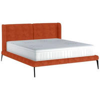 Polsterbett inkl. Matratze 180/200 cm  in Rostfarben  - Rostfarben/Creme, MODERN, Textil/Metall (180/200cm) - Livetastic