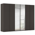 DREHTÜRENSCHRANK 301/223/61 cm,  in Graphitfarben, 6-türig  - Graphitfarben, Basics, Glas/Holzwerkstoff (301/223/61cm) - Novel