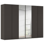 DREHTÜRENSCHRANK 301/223/61 cm,  in Graphitfarben, 6-türig  - Graphitfarben, Basics, Glas/Holzwerkstoff (301/223/61cm) - Novel