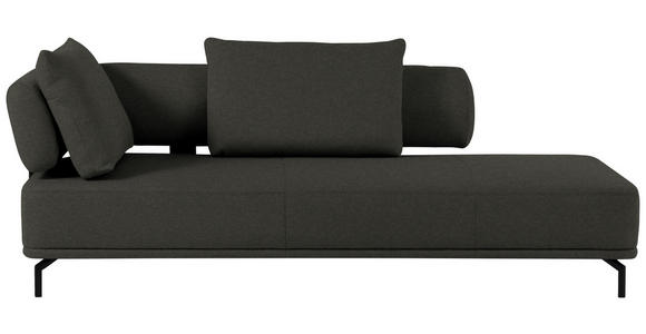 RÉCAMIERE Palio in Flachgewebe Dunkelbraun  - Dunkelbraun/Schwarz, Design, Textil/Metall (227/89/101cm) - Dieter Knoll