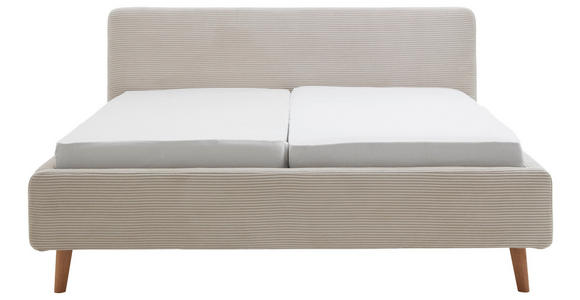 POLSTERBETT 180/200 cm  in Beige  - Eichefarben/Birkefarben, Design, Holz/Textil (180/200cm) - Xora