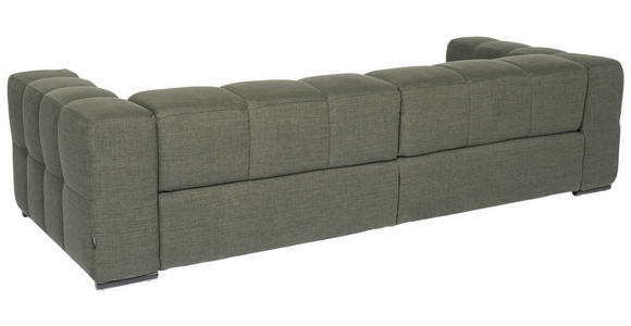 BIGSOFA in Flachgewebe, Leinenoptik Olivgrün - Schwarz/Olivgrün, Design, Textil/Metall (262/66/113cm) - Emilio Belluti
