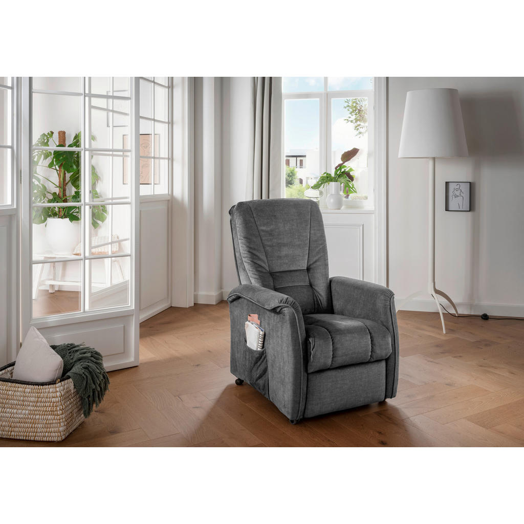 Thumbnail - Livetastic Fernsehsessel, Dunkelgrau, Textil, 77x107x88 cm, Stoffauswahl, Relaxfunktion, Wohnzimmer, Sessel, Fernsehsess...