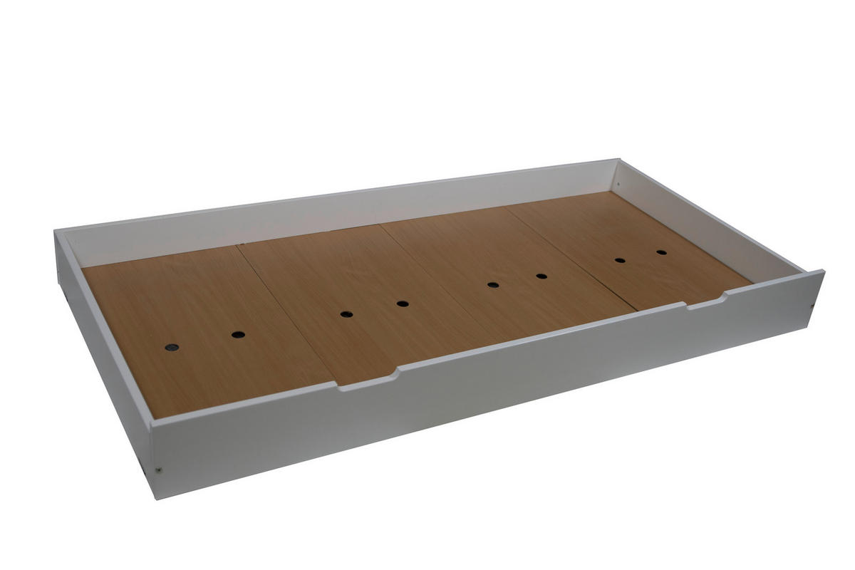 POSTEĽNÁ ZÁSUVKA, buk - biela, Konventionell, drevo/kompozitné drevo (90/200cm) - Linea Natura