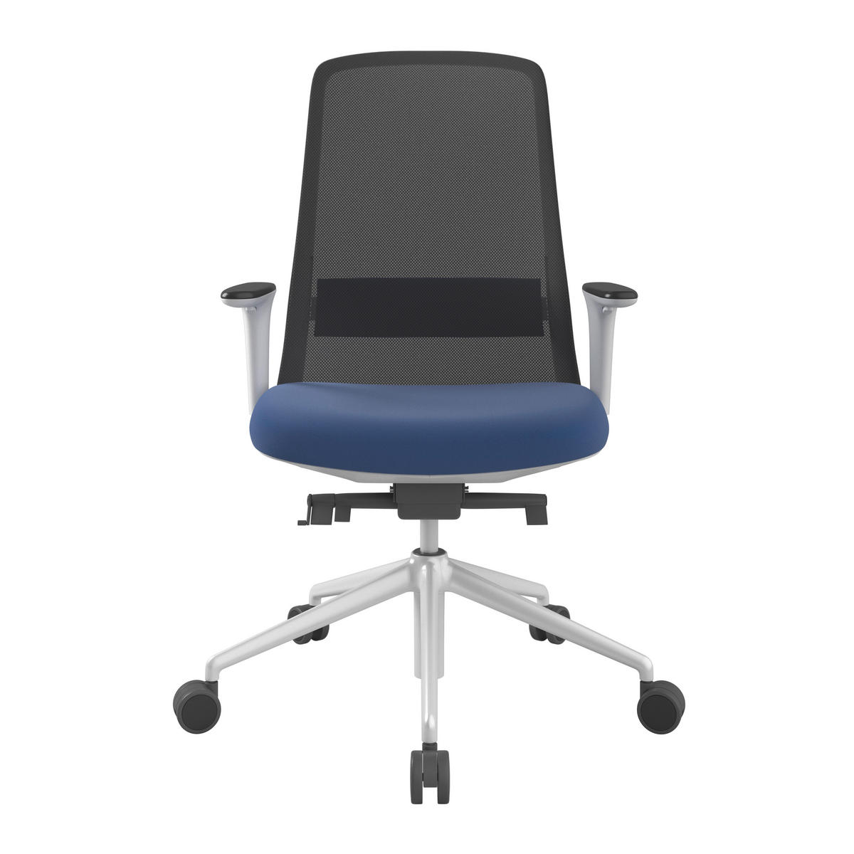 DREHSTUHL Blau, Schwarz, Weiß  - Blau/Schwarz, MODERN, Kunststoff/Textil (70/103-115/70cm)