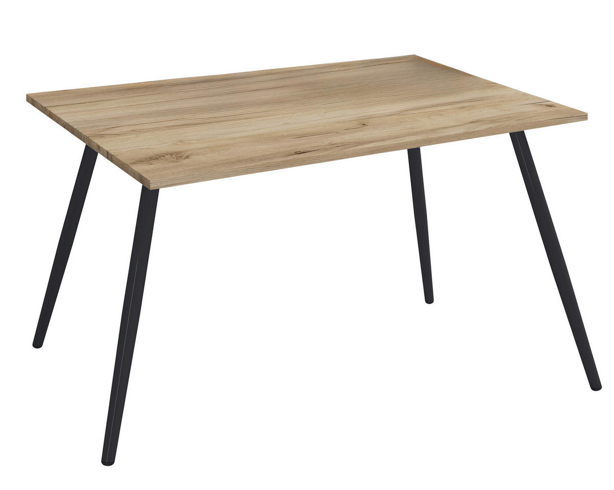 SCHREIBTISCH 138/50/70 cm  in Schwarz, Sonoma Eiche  - Schwarz/Sonoma Eiche, MODERN, Holzwerkstoff/Metall (138/50/70cm) - MID.YOU