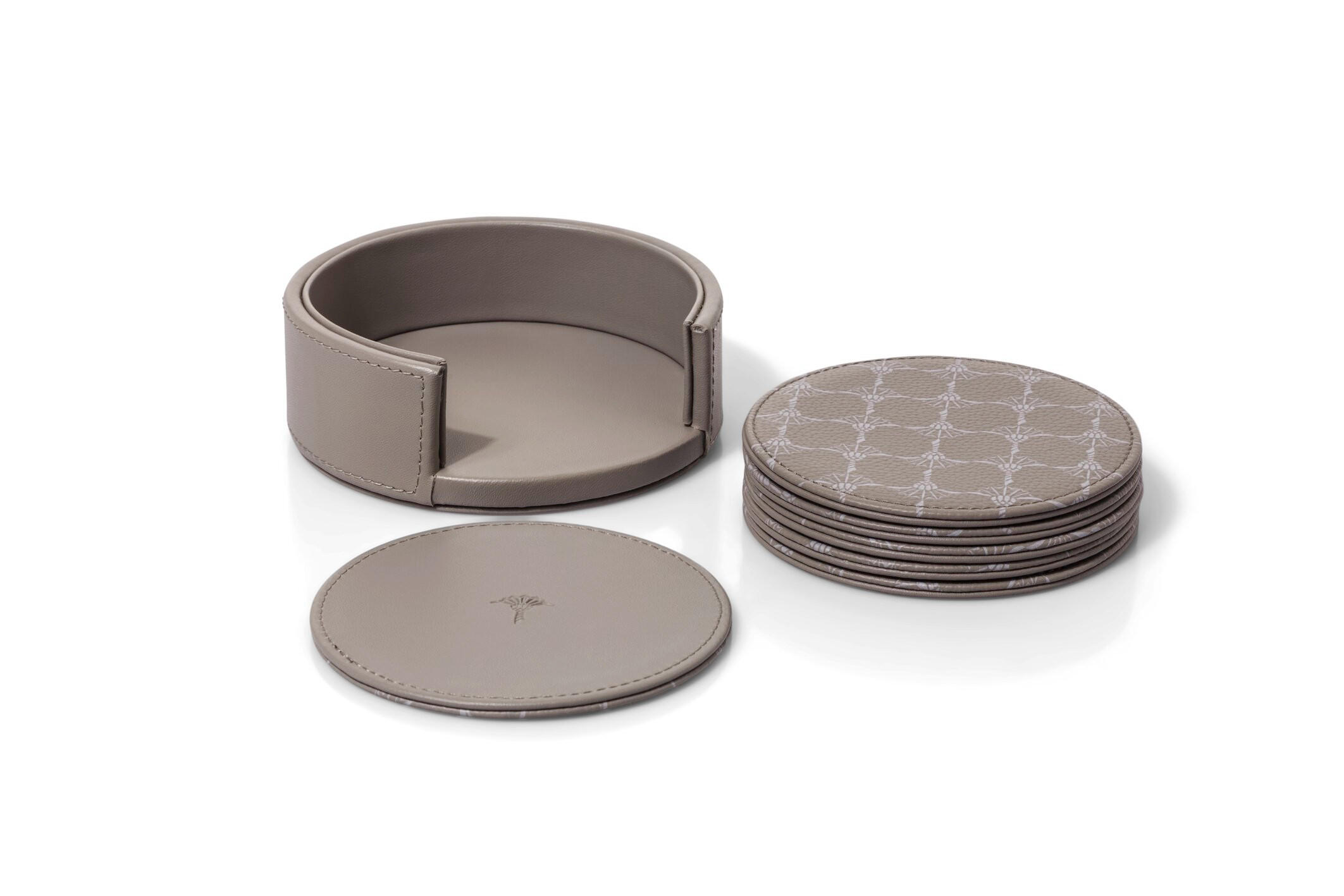 GLASUNTERSETZERSET Kunststoff Grau, Weiß  - Weiß/Grau, Design, Kunststoff (11,5/4,5/11,5cm) - Joop!