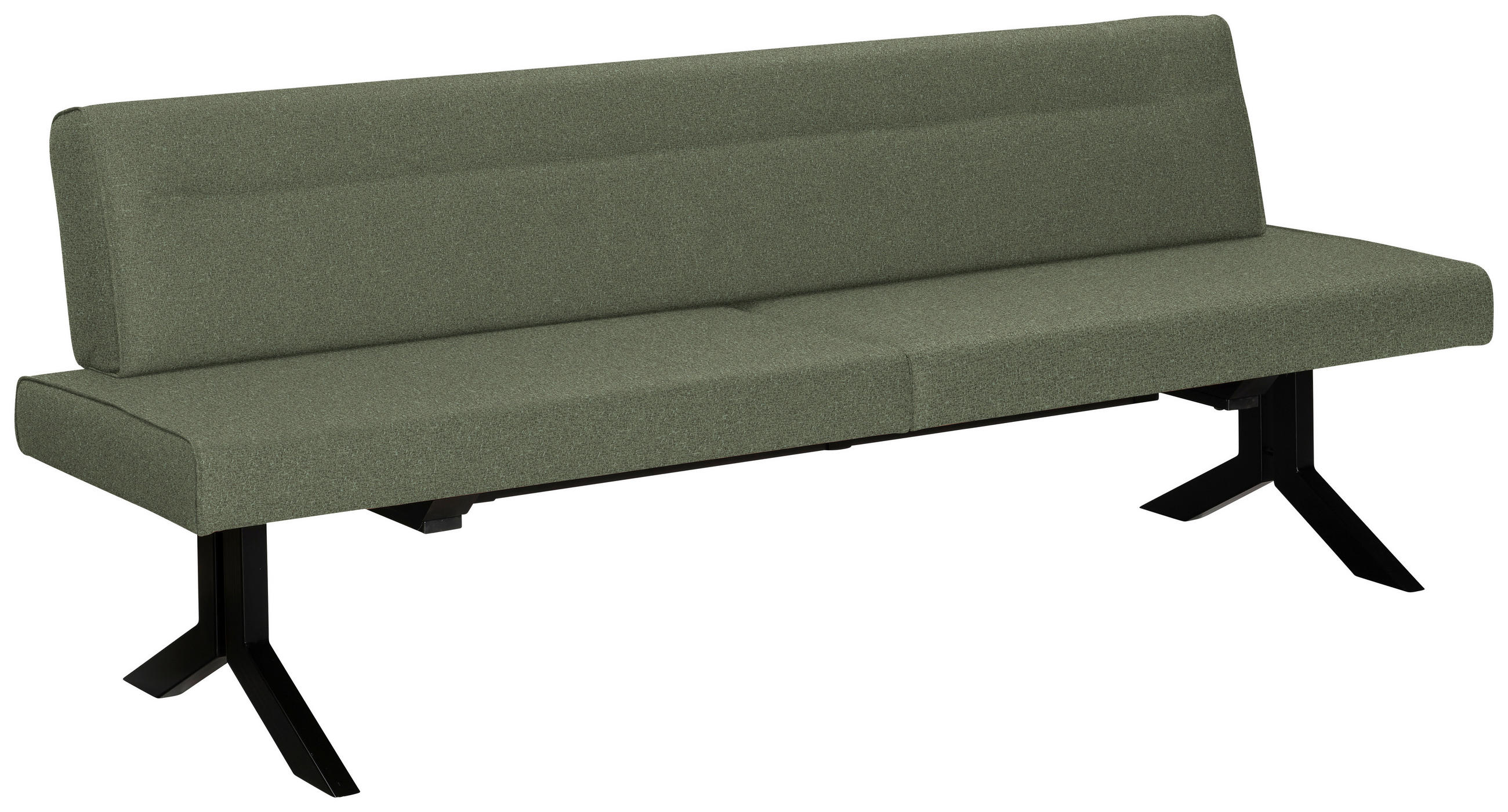 SITZBANK in Metall, Textil Grün  - Schwarz/Grün, Konventionell, Textil/Metall (220/87/70cm) - Moderano