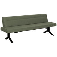 SITZBANK in Metall, Textil Grün  - Schwarz/Grün, Konventionell, Textil/Metall (220/87/70cm) - Moderano