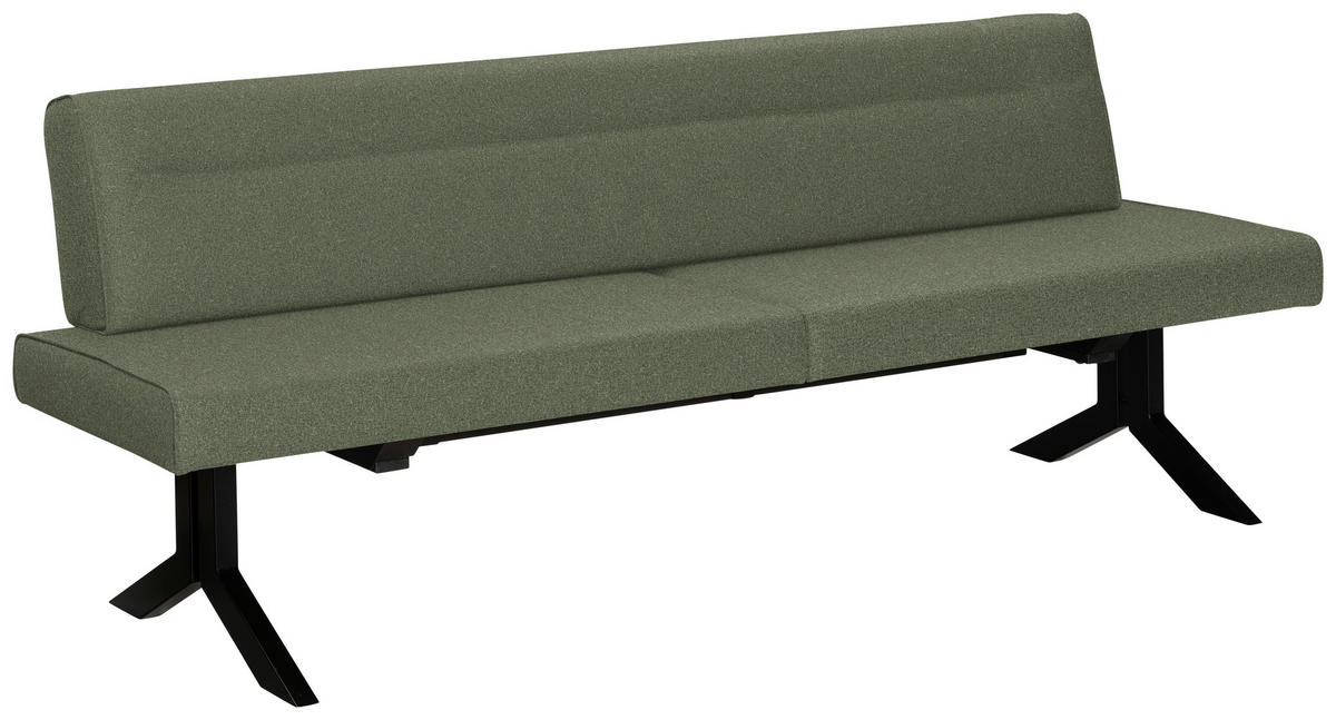 SITZBANK in Metall, Textil Grün  - Schwarz/Grün, Konventionell, Textil/Metall (220/70-86cm) - Moderano