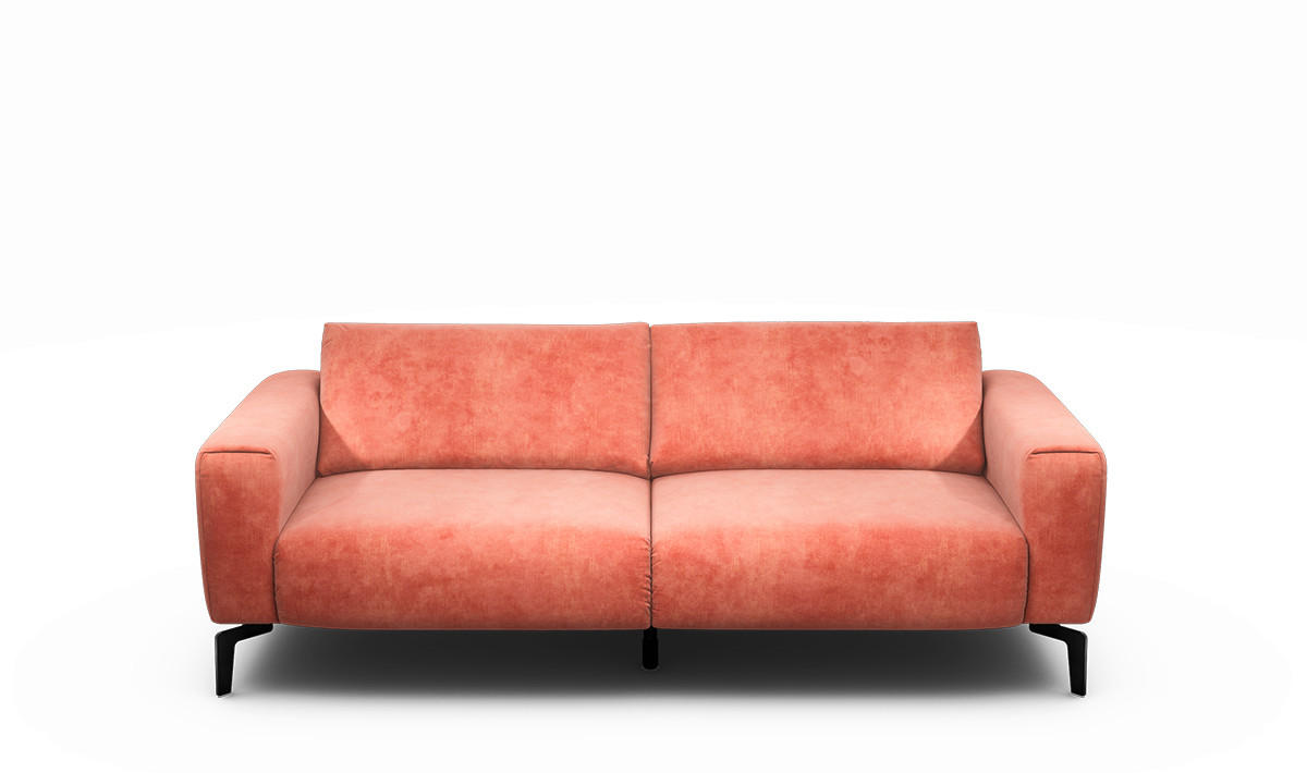 2,5-SITZER in Samt Rosa  - Schwarz/Rosa, Design, Textil/Metall (220/86/86-94cm) - SENSOO