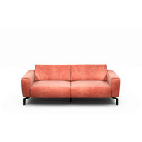 2,5-SITZER in Samt Rosa  - Schwarz/Rosa, Design, Textil/Metall (220/86/86-94cm) - SENSOO