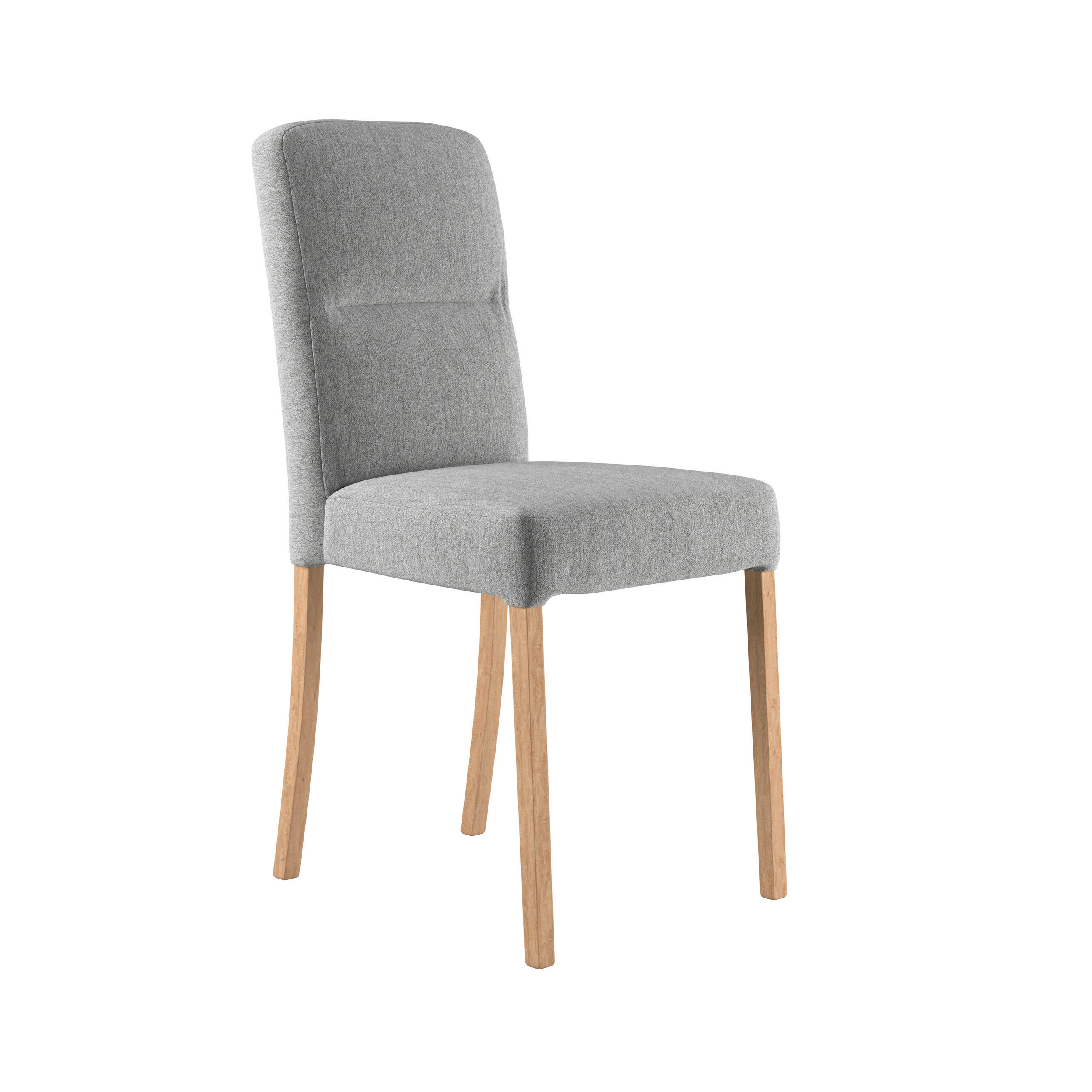 STUHL - Eichefarben/Hellgrau, KONVENTIONELL, Holz/Textil (43/91/58cm)