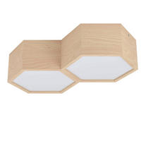 STROPNÉ SVIETIDLO, 36/21/9 cm - hnedá/biela, Natur, kov/drevo (36/21/9cm) - Eglo
