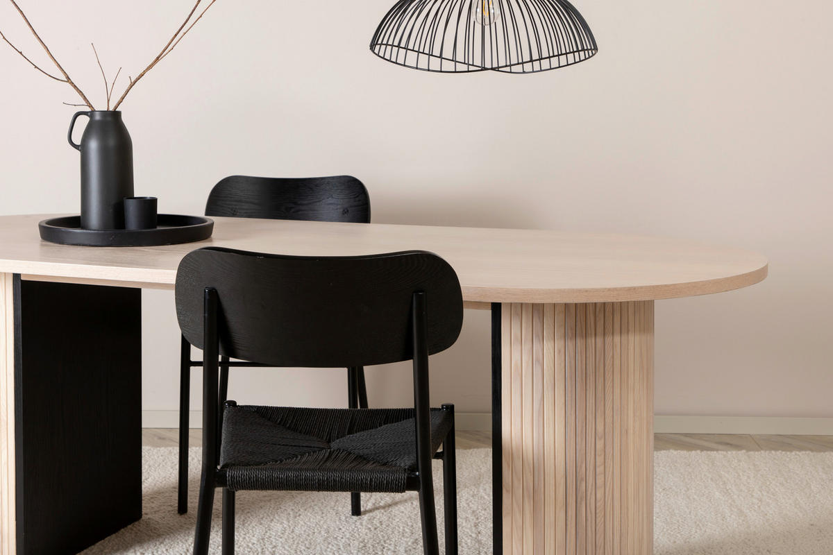 ESSTISCH in Holz, Holzwerkstoff 200/75/90 cm  - Eichefarben/Schwarz, Design, Holz/Holzwerkstoff (200/75/90cm) - Livetastic