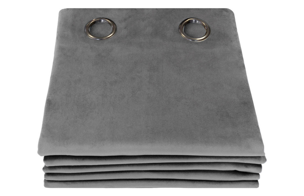VERDUNKELUNGSVORHANG - Grau, Basics, Textil (135/260cm)