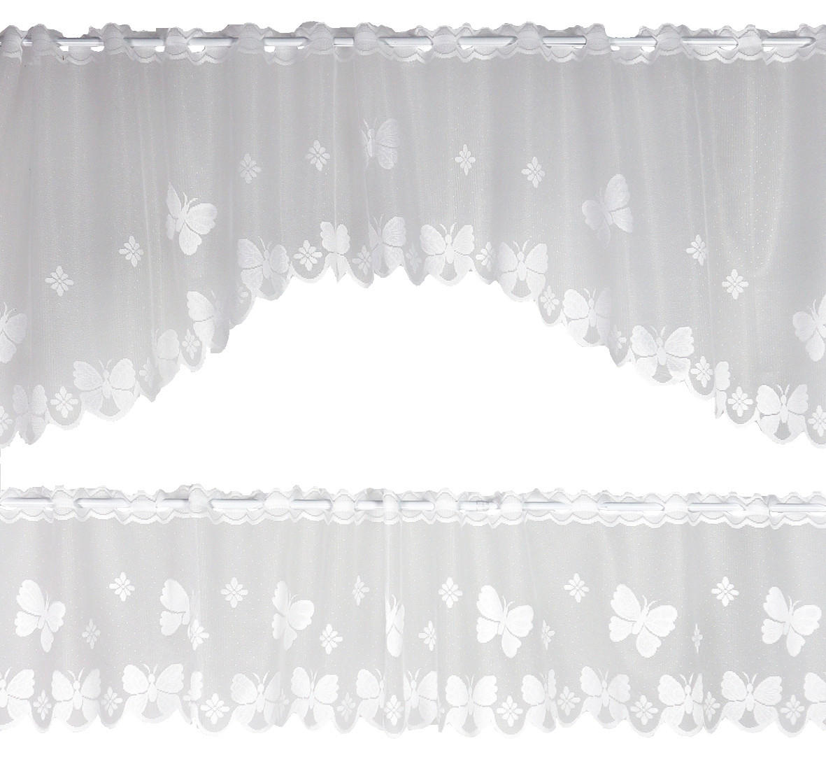 XXXLutz Kurzgardinenset Bistro Gardinen Set Weiß 160x90 cm