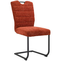 Scaun Cantilever din metal, textil, negru, coniac - coniac/negru, Design, metal/textil (46/97/59cm) - Novel