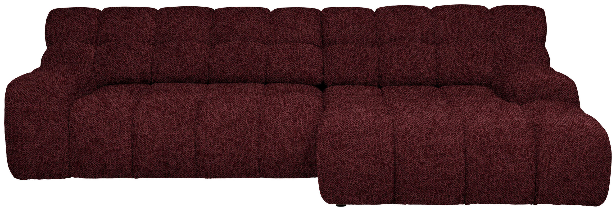 ECKSOFA in Webstoff Bordeaux  - Bordeaux/Schwarz, Modern, Kunststoff/Textil (297/180cm) - Welnova