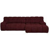 ECKSOFA in Webstoff Bordeaux  - Bordeaux/Schwarz, Modern, Kunststoff/Textil (297/180cm) - Welnova