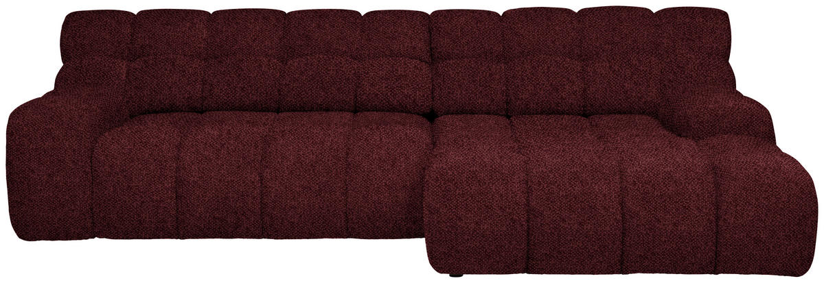 ECKSOFA in Webstoff Bordeaux  - Bordeaux/Schwarz, Modern, Kunststoff/Textil (297/180cm) - Welnova