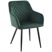 ARMLEHNSTUHL  in Eisen Webstoff  - Dunkelgrün/Schwarz, Design, Textil/Metall (57/84,5/59cm) - Ti'me