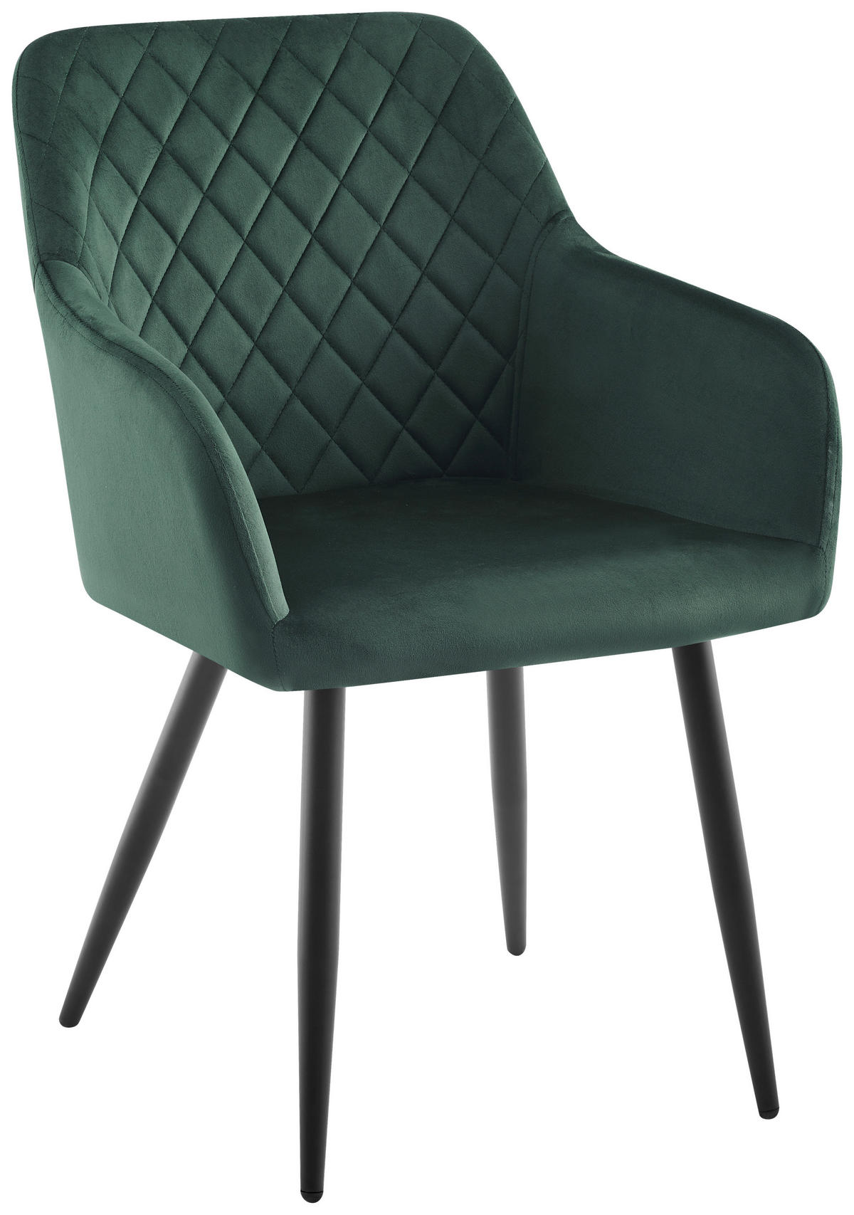 ARMLEHNSTUHL  in Eisen Webstoff  - Dunkelgrün/Schwarz, Design, Textil/Metall (57/84,5/59cm) - Ti'me