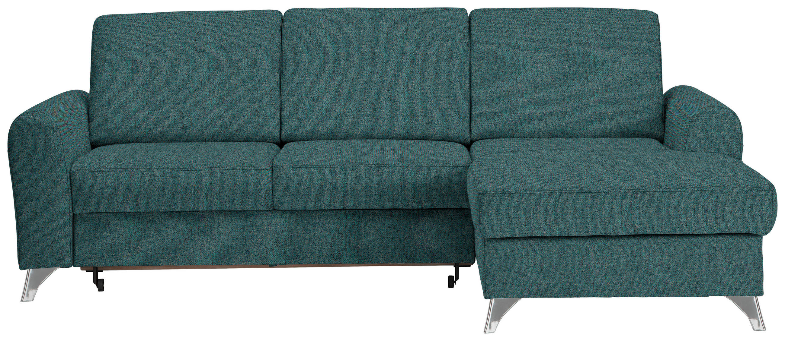 ECKSOFA  in Flachgewebe Petrol  244/167 cm  - Silberfarben/Petrol, Design, Textil/Metall (244/167cm) - Cantus