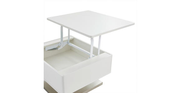 COUCHTISCH 60/70/40,5 cm rechteckig Weiß, Edelstahlfarben  - Edelstahlfarben/Weiß, Design, Holzwerkstoff/Metall (60/70/40,5cm) - Novel