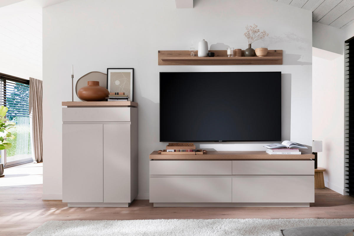 WOHNWAND  Eichefarben, Kaschmir 270/172/40 cm  - Kaschmir/Eichefarben, Design, Holzwerkstoff (270/172/40cm) - Livetastic