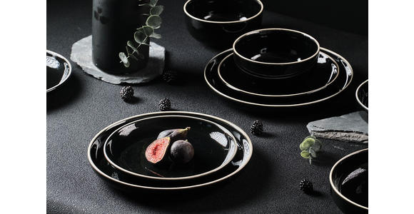 KOMBISERVICE Bastia noro 16-teilig  - Schwarz, Trend, Keramik - Novel