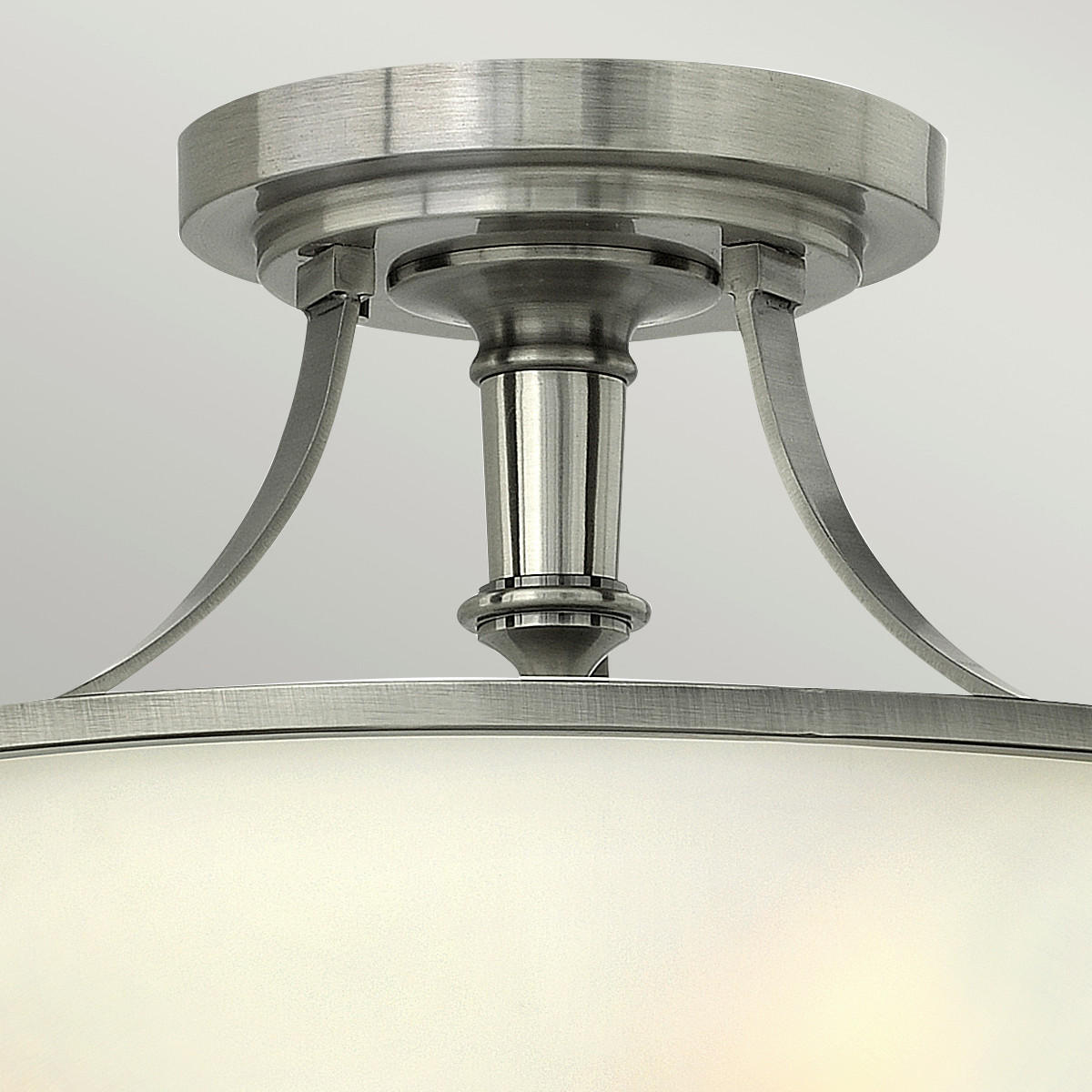 TAKLAMPA Elstead Truman 40.6/30.5 cm  - nickelfärgad, Romantik / Lanthus, metall/glas (40.6/30.5cm) - Elstead Lighting