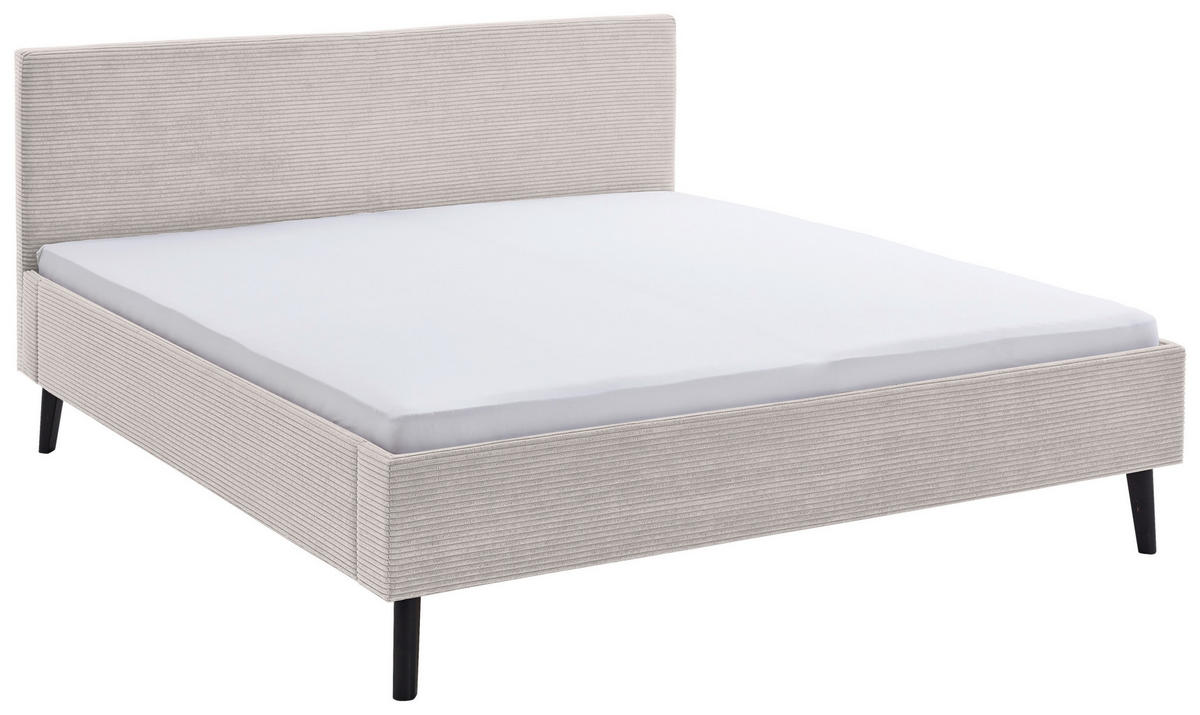 POLSTERBETT Beige 180/200 cm  - Beige/Schwarz, Basics, Holz/Textil (180/200cm) - Boxxx