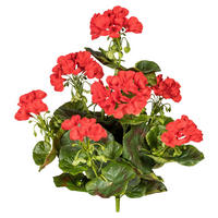 KUNSTPFLANZE Geranie 40 cm  - Rot/Grün, Design, Kunststoff (40cm) - P & B