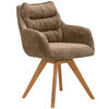 ARMLEHNSTUHL  in Chenille  - Eichefarben/Braun, KONVENTIONELL, Holz/Textil (59/86/69,5cm) - Linea Natura